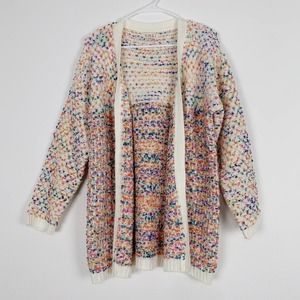 C.O.C White Colorful Crochet Knit‎ Cardigan